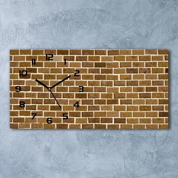 Horizontal wall clock Brick wall