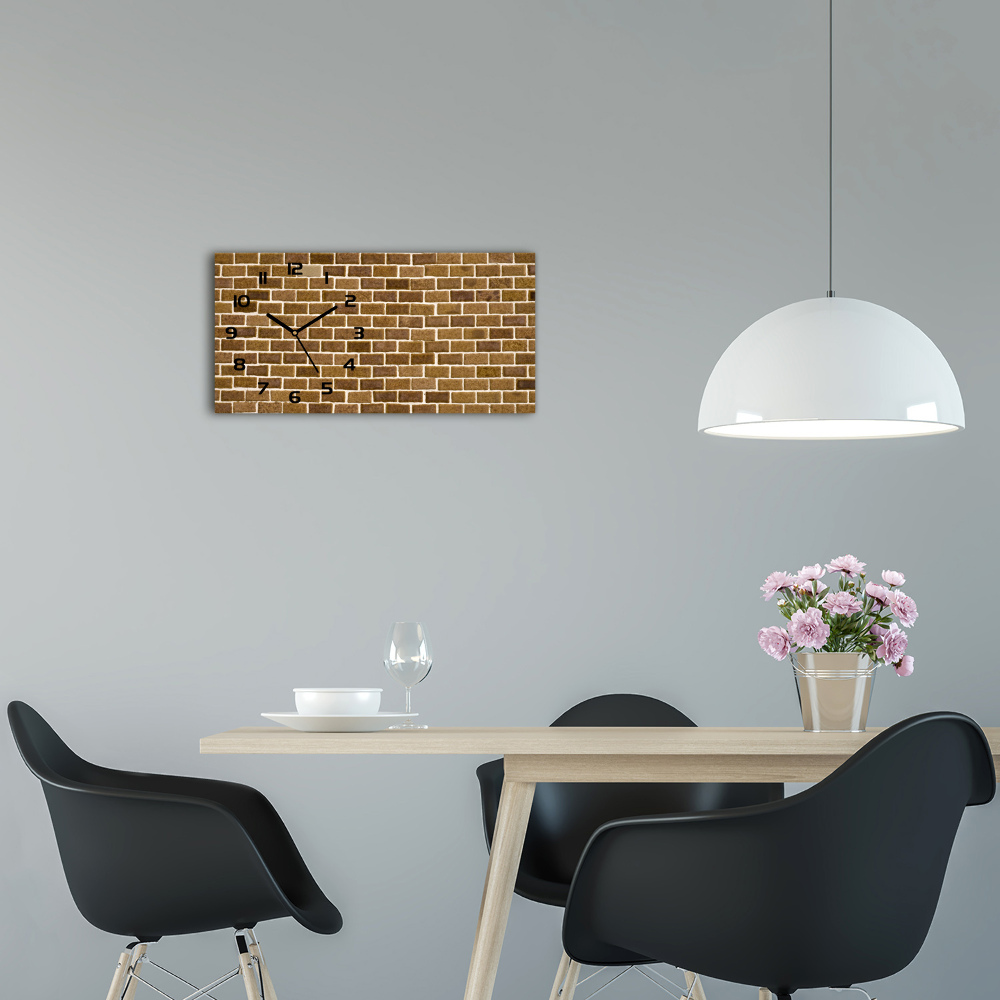 Horizontal wall clock Brick wall