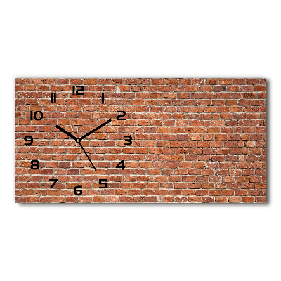 Horizontal rectangular wall clock Brick wall