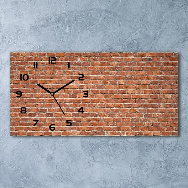 Horizontal rectangular wall clock Brick wall