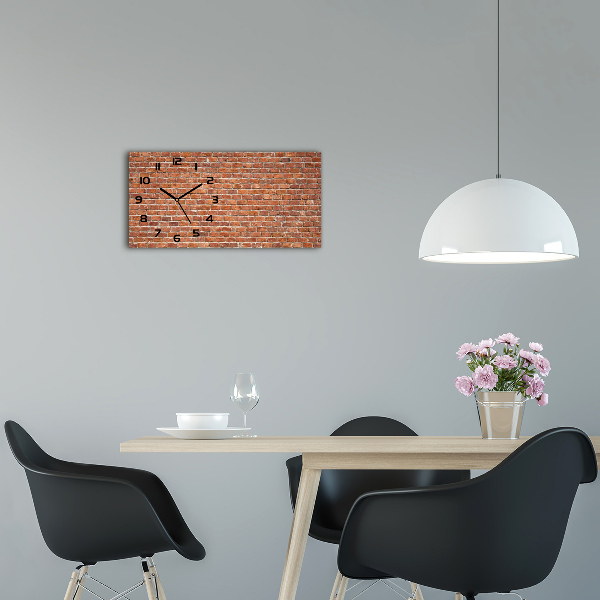 Horizontal rectangular wall clock Brick wall