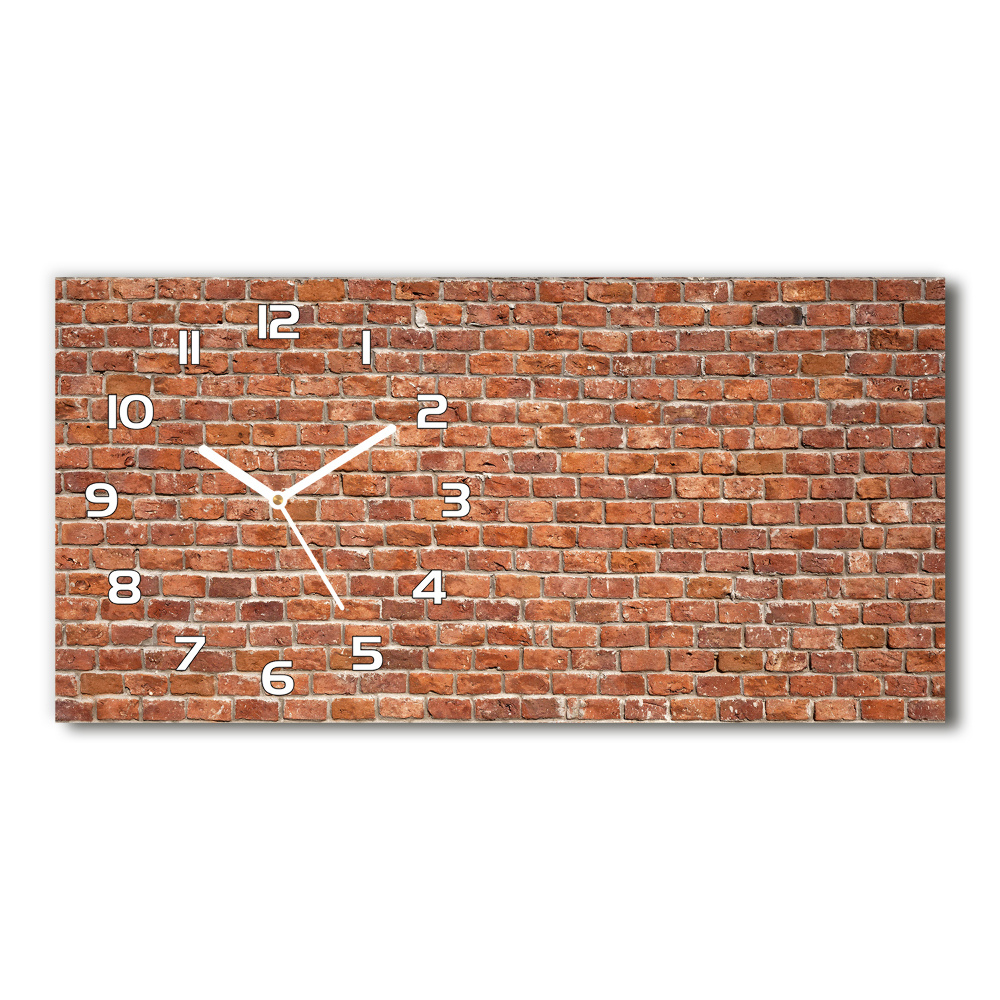 Horizontal rectangular wall clock Brick wall