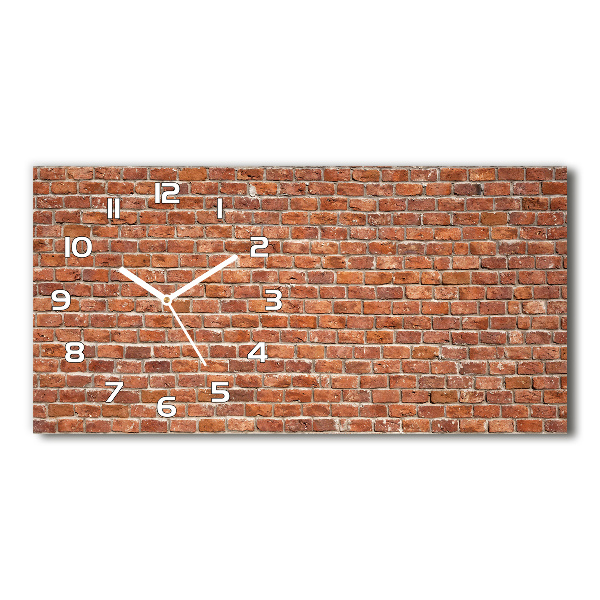 Horizontal rectangular wall clock Brick wall