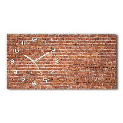 Horizontal rectangular wall clock Brick wall