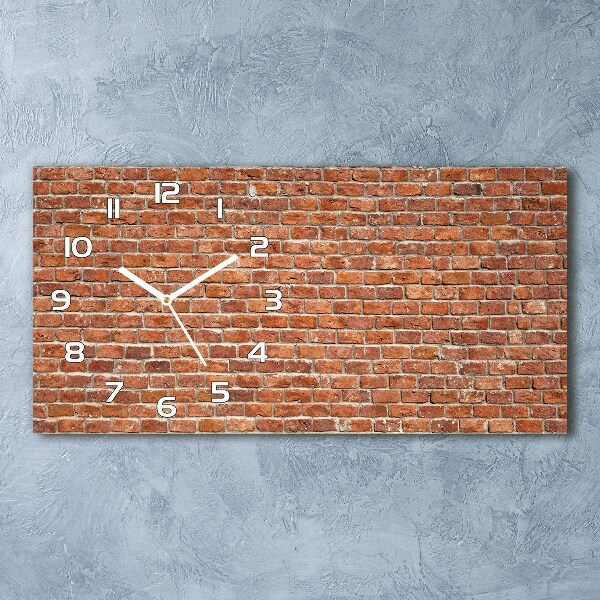 Horizontal rectangular wall clock Brick wall