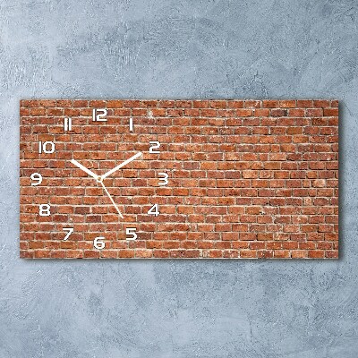 Horizontal rectangular wall clock Brick wall