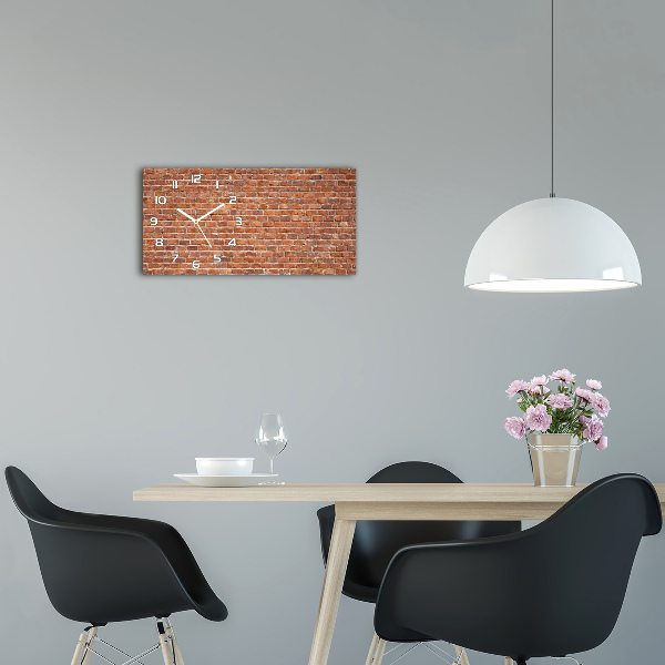 Horizontal rectangular wall clock Brick wall