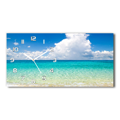 Horizontal rectangular wall clock Paradise beach