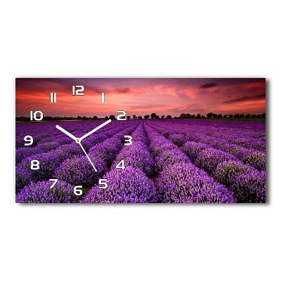 Horizontal wall clock Lavender field