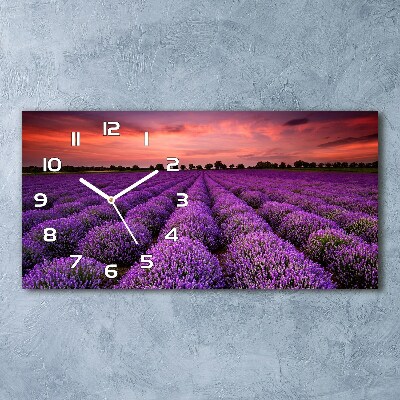 Horizontal wall clock Lavender field