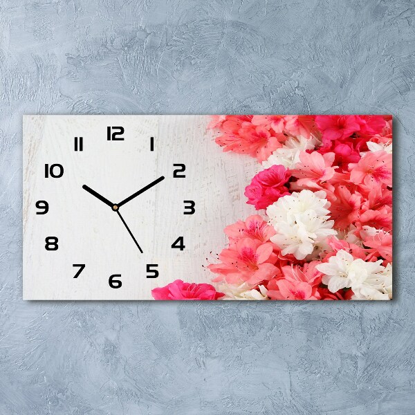 Horizontal wall clock Flowers