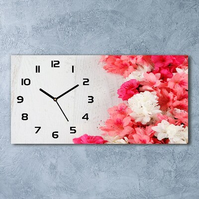 Horizontal wall clock Flowers