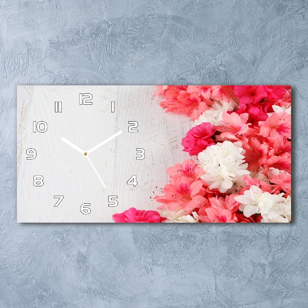 Horizontal wall clock Flowers