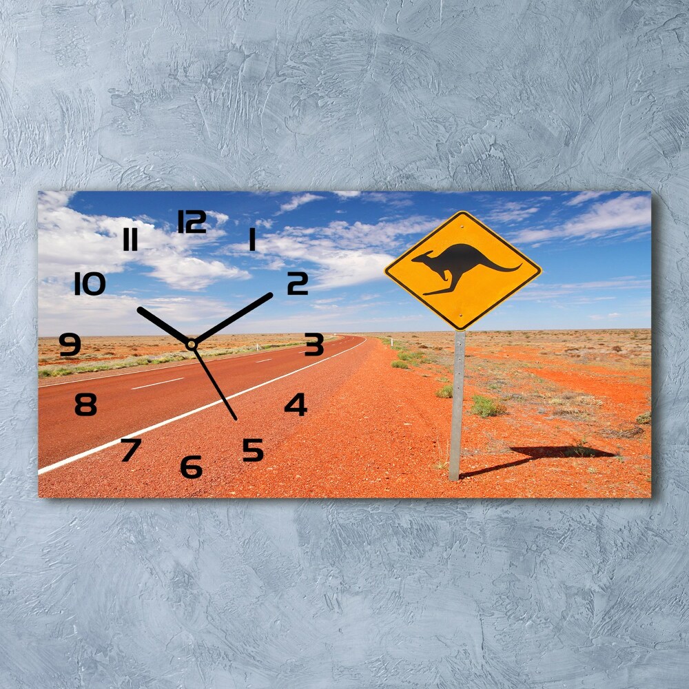 Horizontal rectangular wall clock Road in Australia