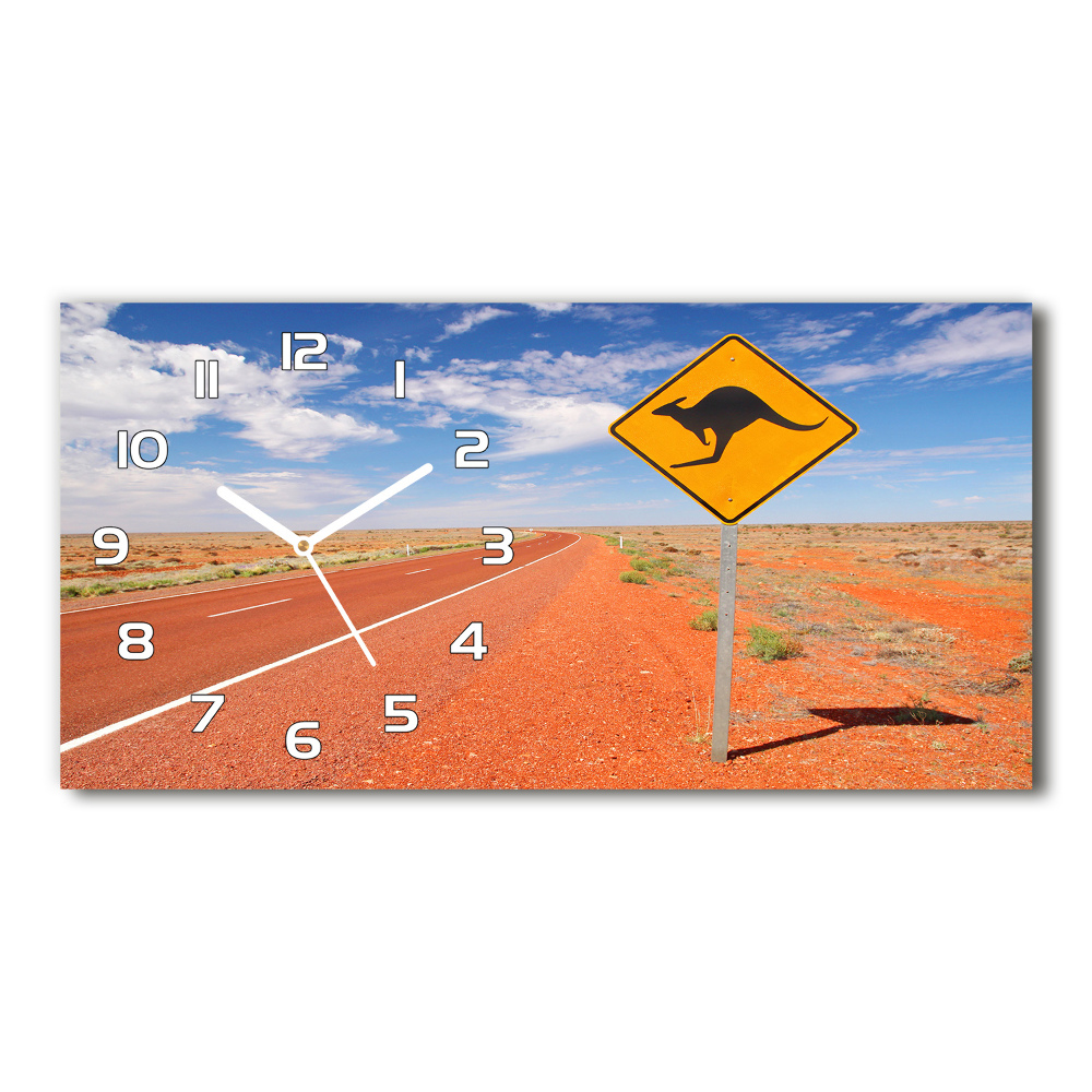 Horizontal rectangular wall clock Road in Australia