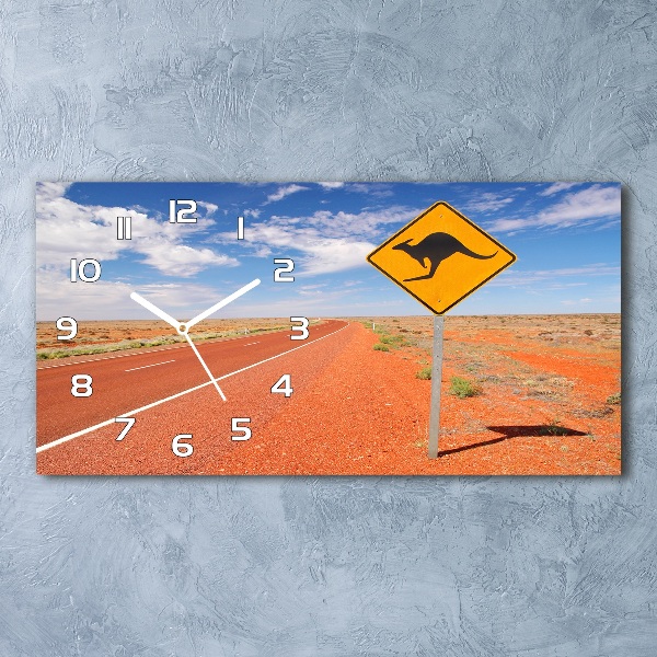 Horizontal rectangular wall clock Road in Australia