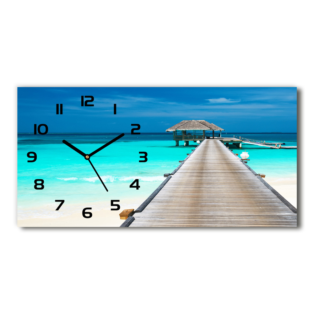 Horizontal wall clock Wooden pier