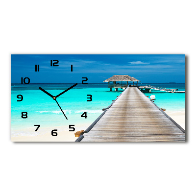 Horizontal wall clock Wooden pier