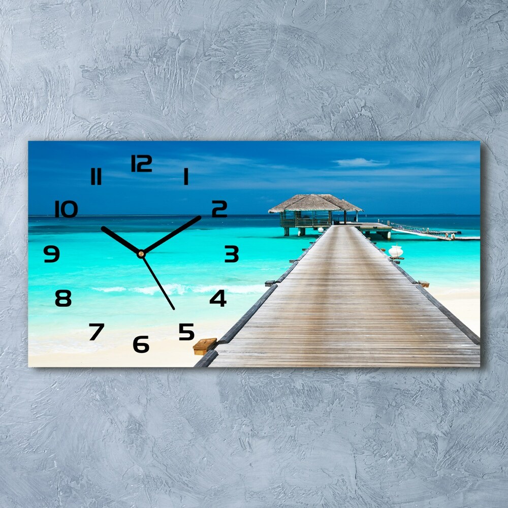 Horizontal wall clock Wooden pier