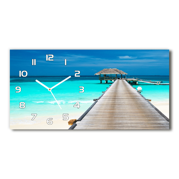 Horizontal wall clock Wooden pier