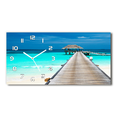 Horizontal wall clock Wooden pier