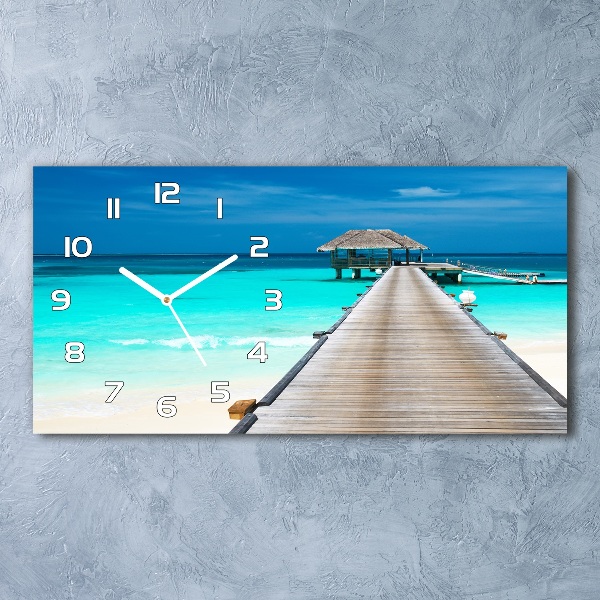 Horizontal wall clock Wooden pier