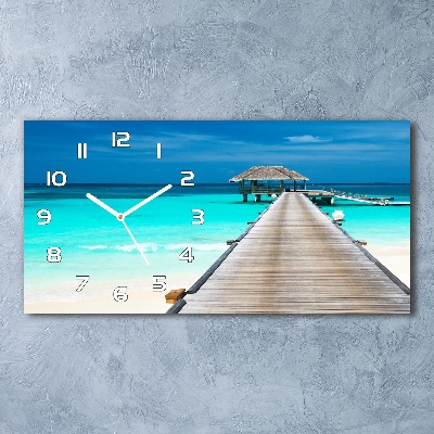 Horizontal wall clock Wooden pier