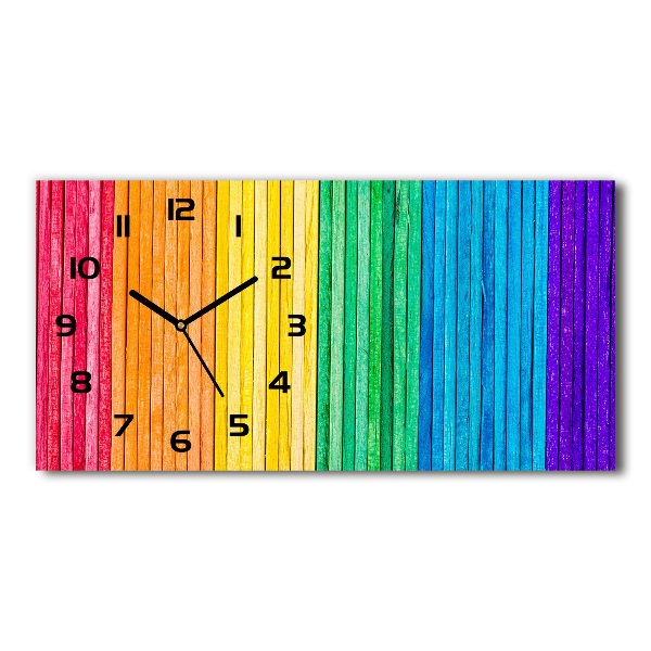 Horizontal wall clock Colorful stripes