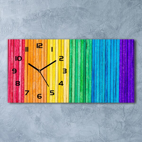 Horizontal wall clock Colorful stripes