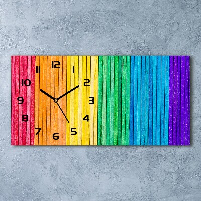 Horizontal wall clock Colorful stripes