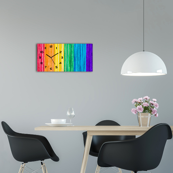 Horizontal wall clock Colorful stripes