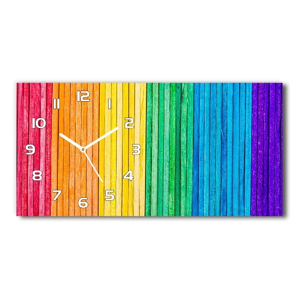 Horizontal wall clock Colorful stripes