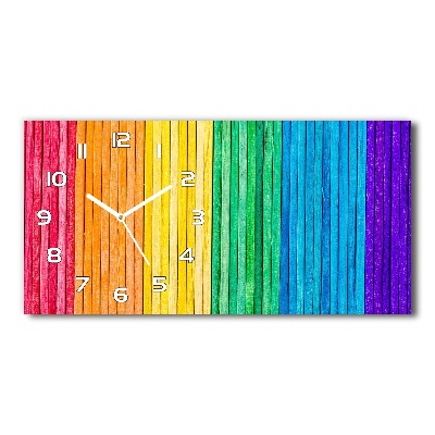 Horizontal wall clock Colorful stripes
