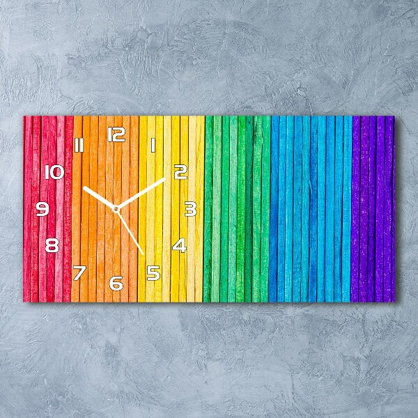 Horizontal wall clock Colorful stripes