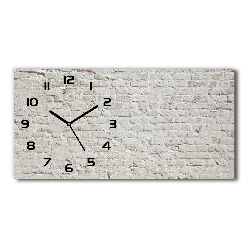 Horizontal rectangular wall clock Brick wall