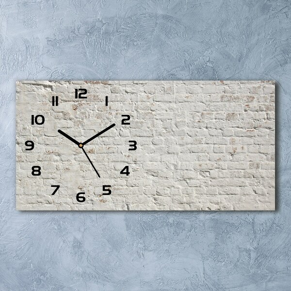 Horizontal rectangular wall clock Brick wall