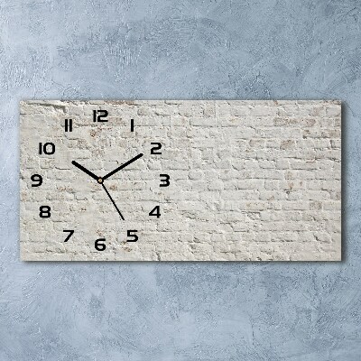 Horizontal rectangular wall clock Brick wall