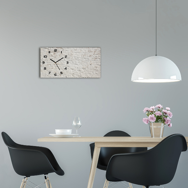 Horizontal rectangular wall clock Brick wall