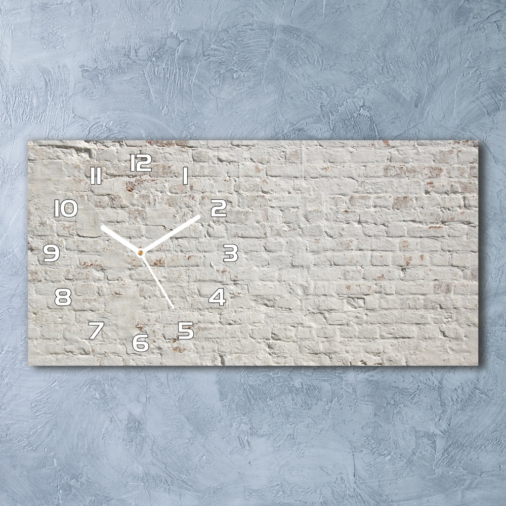 Horizontal rectangular wall clock Brick wall