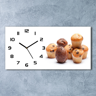 Horizontal rectangular wall clock Cupcakes