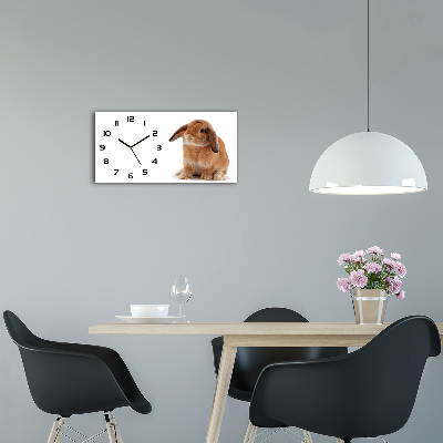 Horizontal rectangular wall clock Rabbit ore