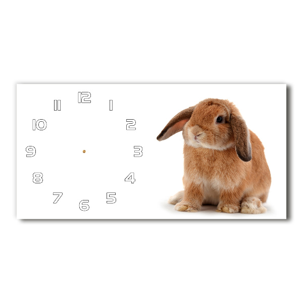 Horizontal rectangular wall clock Rabbit ore