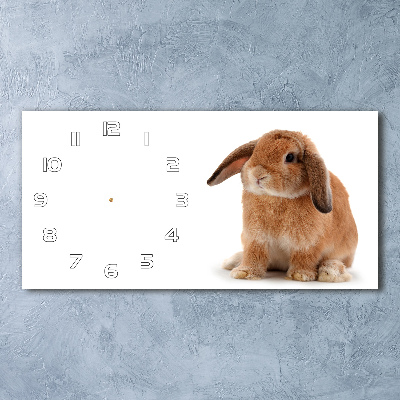 Horizontal rectangular wall clock Rabbit ore