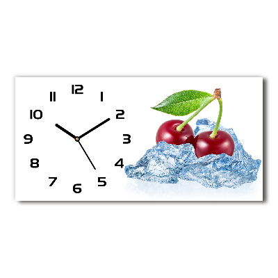 Horizontal rectangular wall clock Cherry with ice