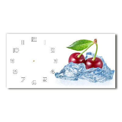 Horizontal rectangular wall clock Cherry with ice