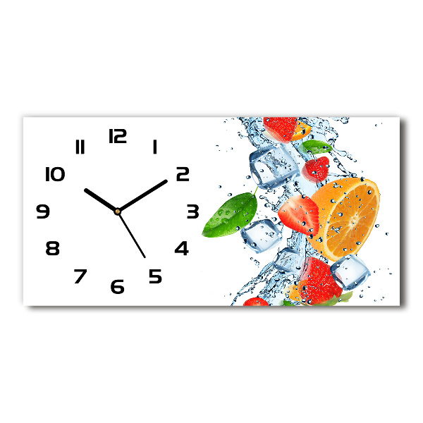 Horizontal rectangular wall clock Ice fruit