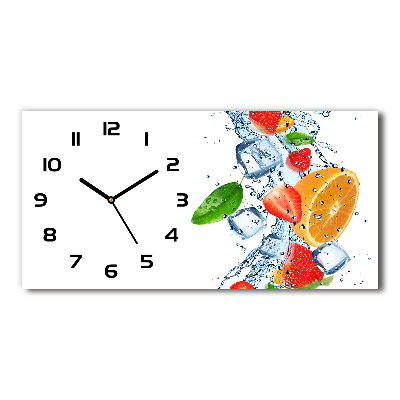 Horizontal rectangular wall clock Ice fruit