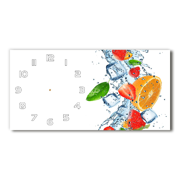 Horizontal rectangular wall clock Ice fruit