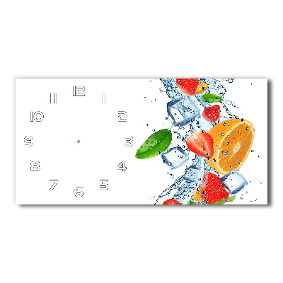 Horizontal rectangular wall clock Ice fruit