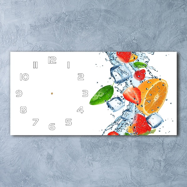 Horizontal rectangular wall clock Ice fruit